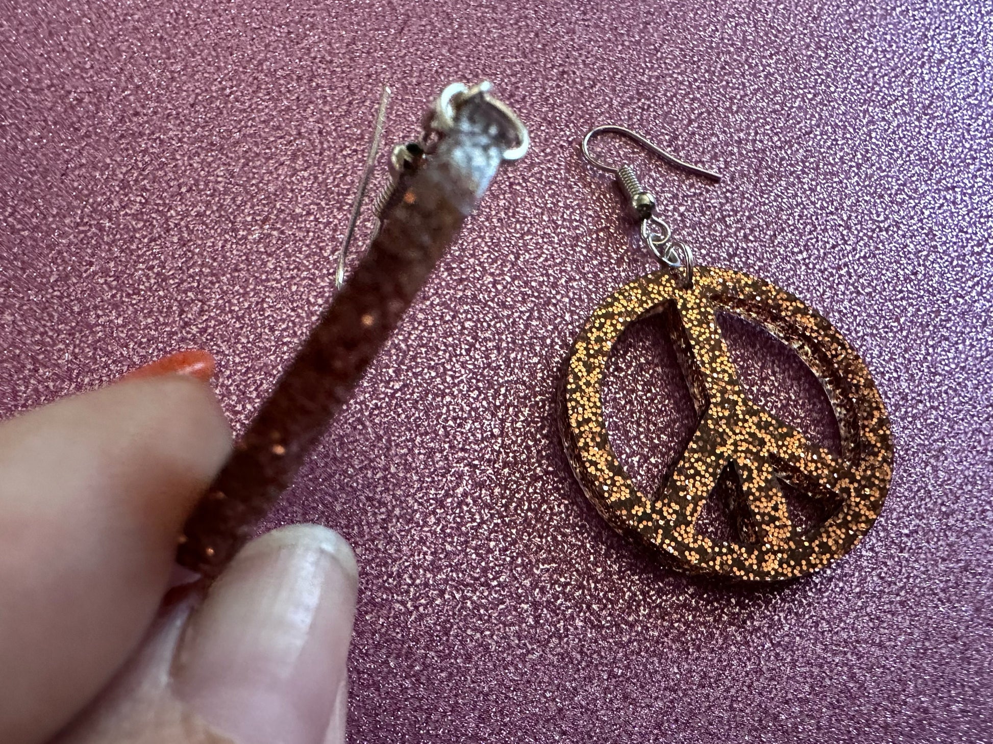 Glittery Peace Sign Earrings: Laser Cut Acrylic Peace Signs, Hippie, Hipster, 80s, Happiness, Happy, Best Gifts for Her/Him/Them