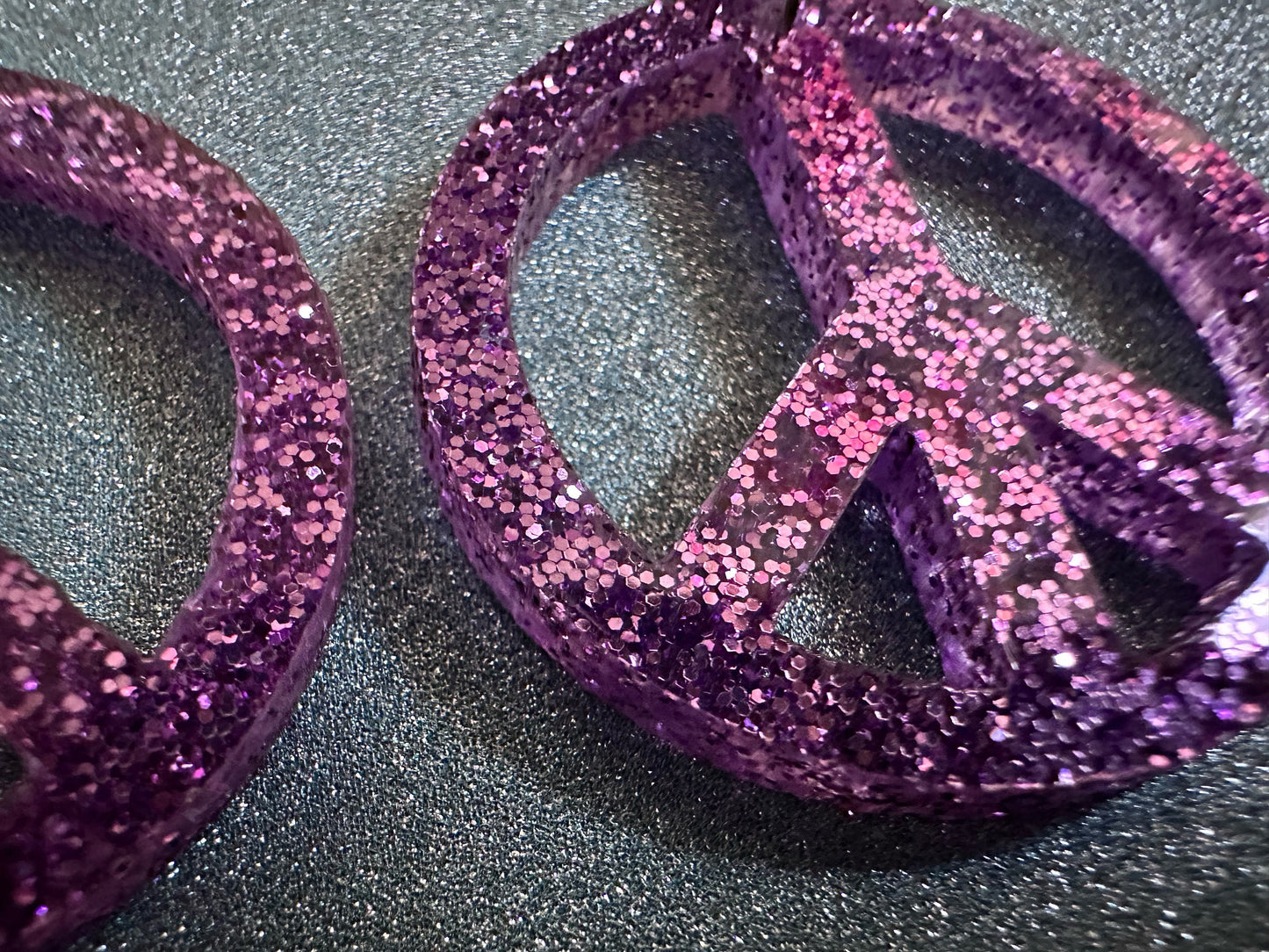 Glittery Purple Peace Sign Earrings: Laser Cut Acrylic Peace Signs, Hippie, Hipster, 80s, Happiness, Happy, Best Gifts for Her/Him/Them