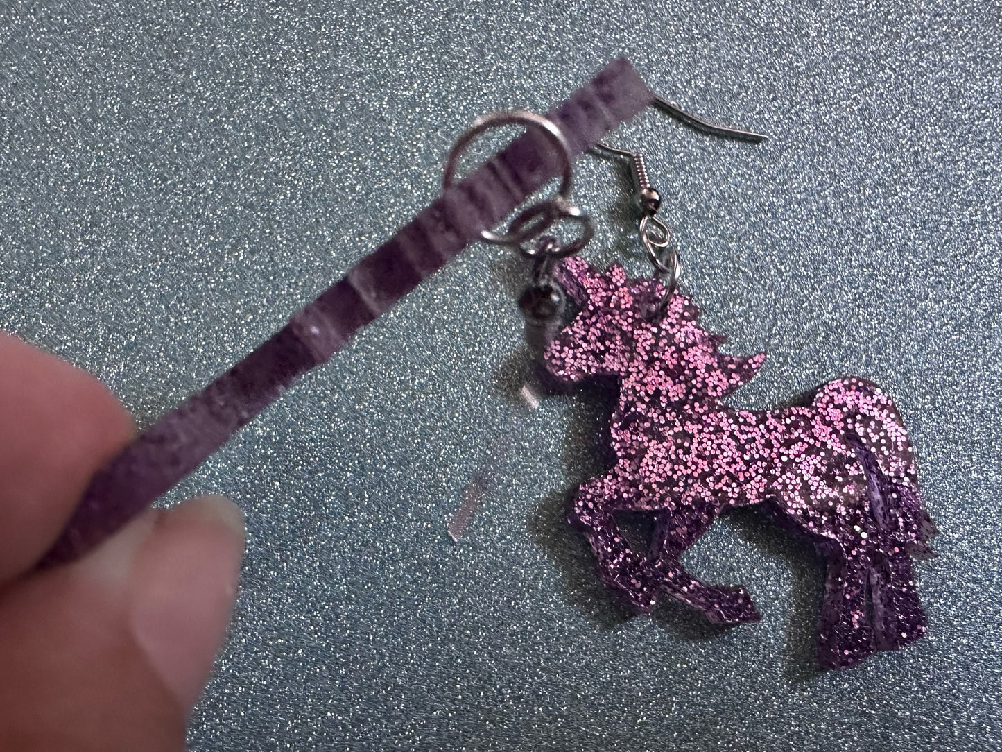 Glittery Purple Unicorn Earrings: Laser Cut Acrylic Unicorns, Animals, Magic, Magical Creature, Halloween, Best Gifts for Her/Him/Them