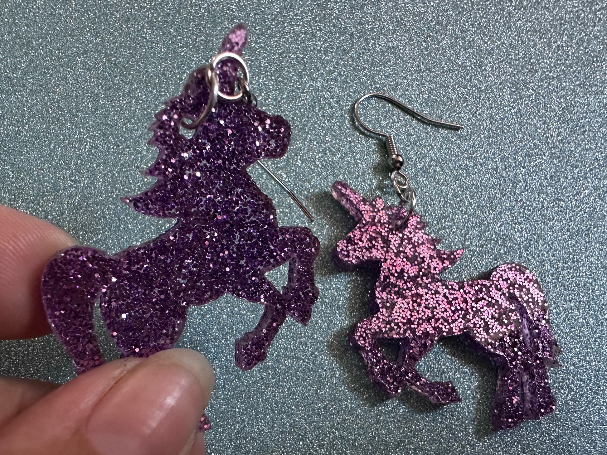 Glittery Purple Unicorn Earrings: Laser Cut Acrylic Unicorns, Animals, Magic, Magical Creature, Halloween, Best Gifts for Her/Him/Them