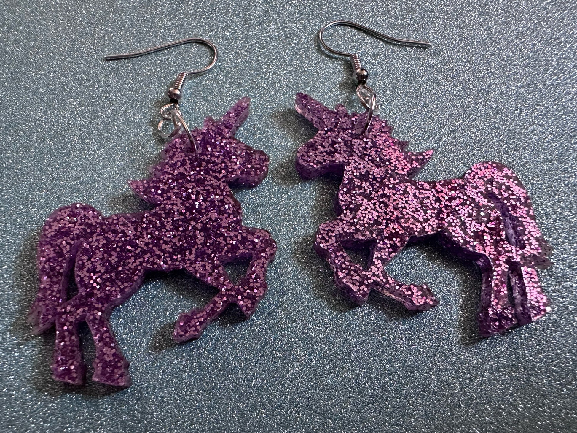Glittery Purple Unicorn Earrings: Laser Cut Acrylic Unicorns, Animals, Magic, Magical Creature, Halloween, Best Gifts for Her/Him/Them