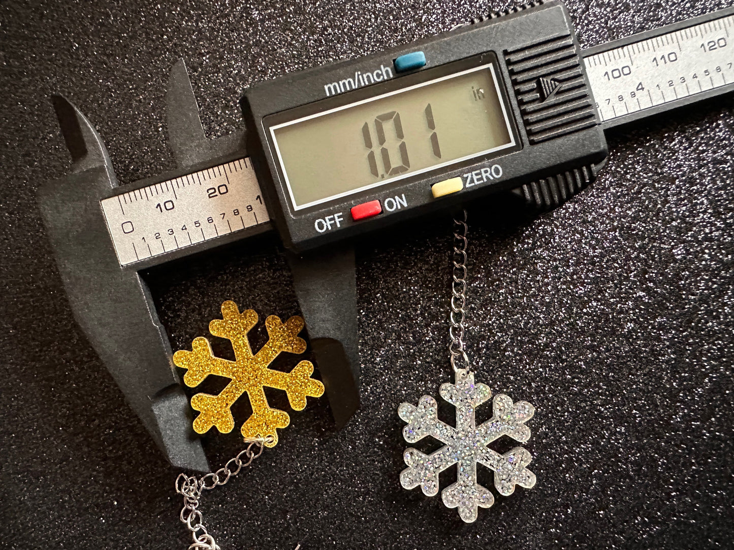 Glittery Snowflake Earrings: Laser Cut Acrylic Snowflakes, Purple Snow, Stormy Weather, Snowing, Snow Storm, Winter, Gifts for Her/Him/Them