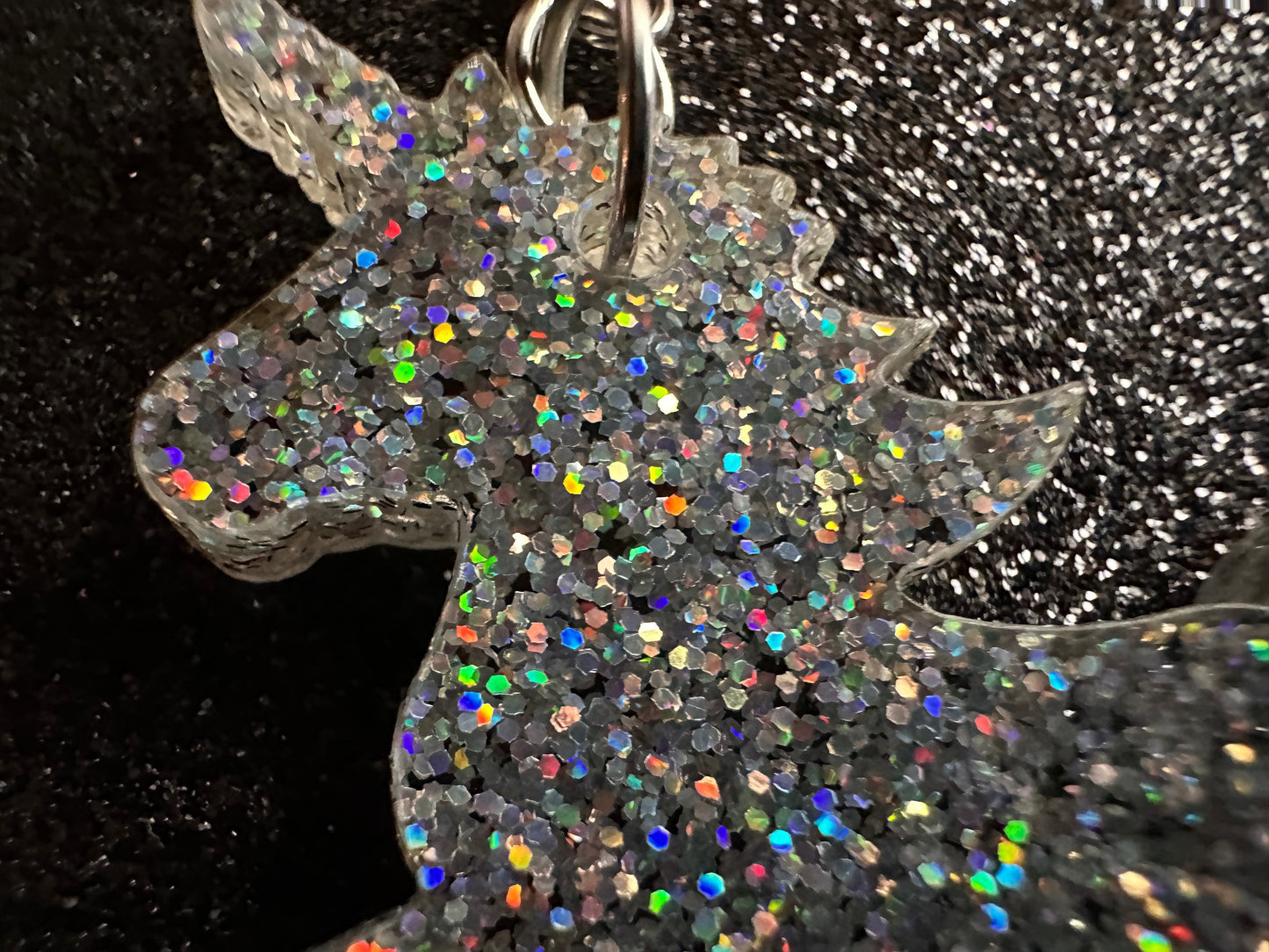 Glittery Unicorn Earrings: Laser Cut Acrylic Unicorns, Animals, Magic, Magical Creature, Halloween, Gifts for Her/Him/Them