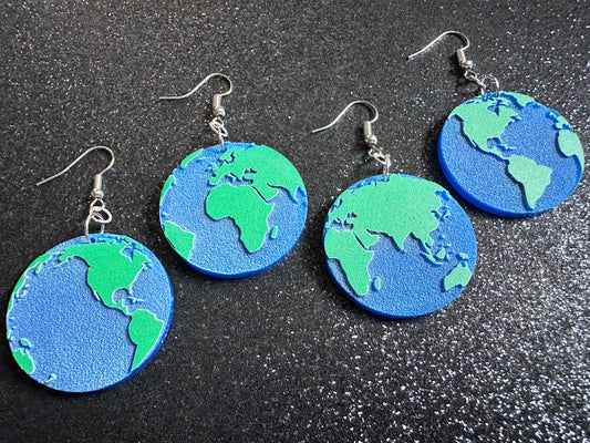 Globe Earrings: Laser Cut Acrylic Globes, Travel, World, Map, Atlas, Earth Day, Planet, Green, Environment Best Gifts for Her/Him/Them