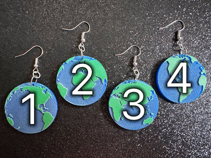 Globe Earrings: Laser Cut Acrylic Globes, Travel, World, Map, Atlas, Earth Day, Planet, Green, Environment Best Gifts for Her/Him/Them