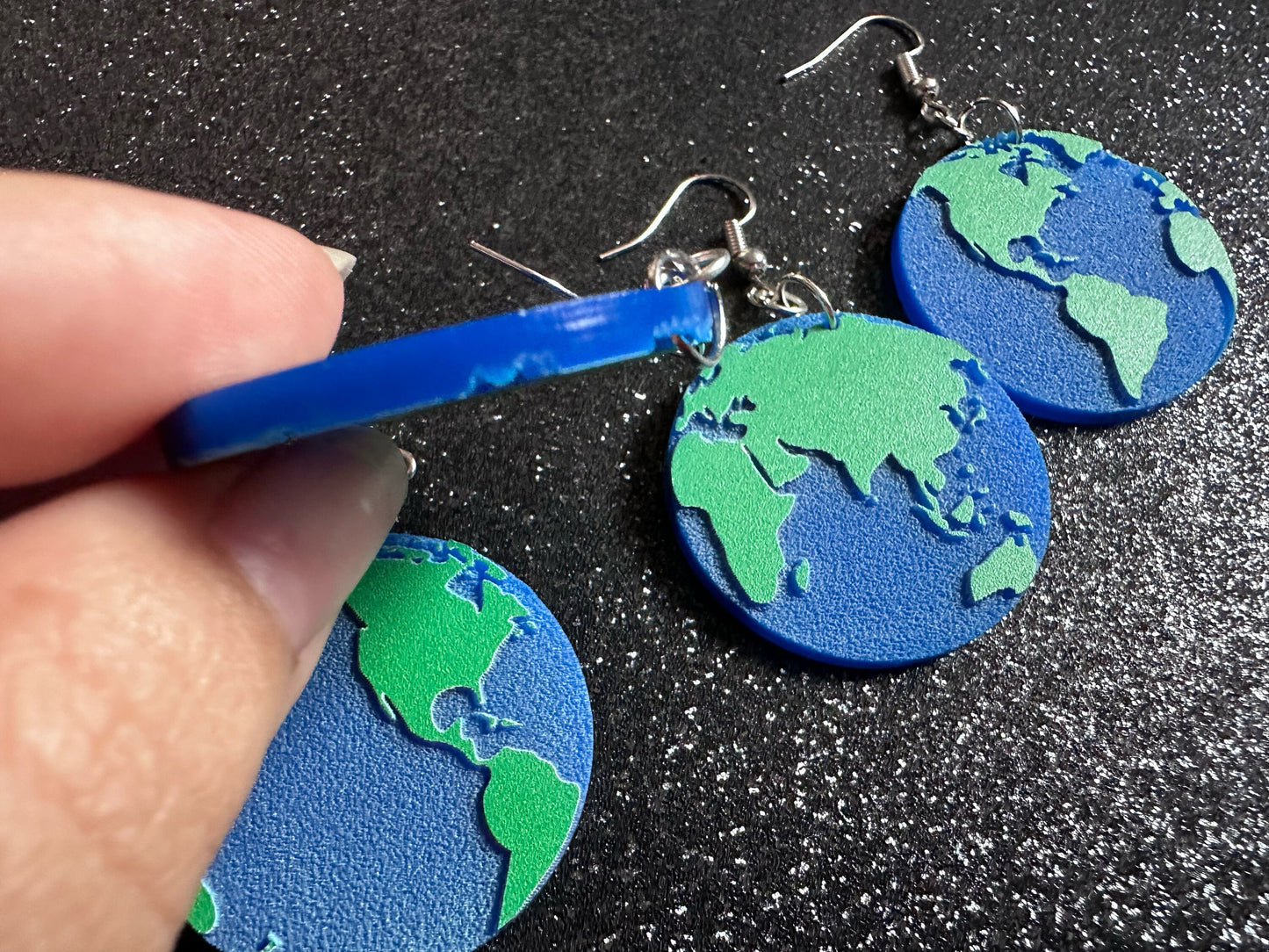 Globe Earrings: Laser Cut Acrylic Globes, Travel, World, Map, Atlas, Earth Day, Planet, Green, Environment Best Gifts for Her/Him/Them
