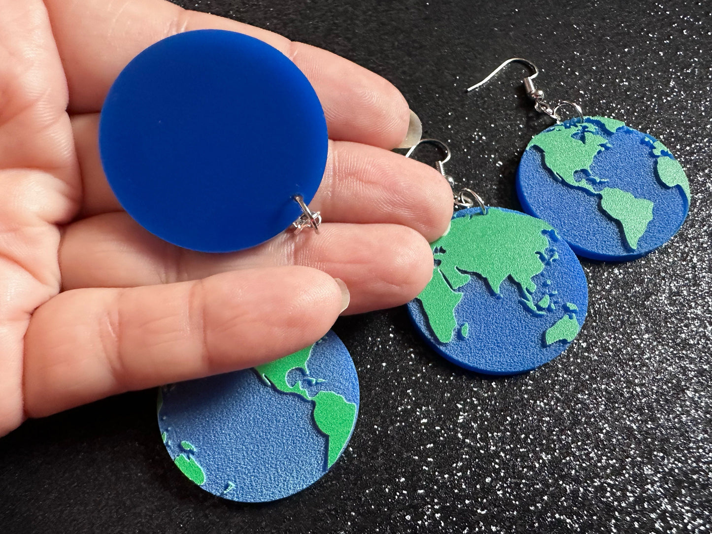 Globe Earrings: Laser Cut Acrylic Globes, Travel, World, Map, Atlas, Earth Day, Planet, Green, Environment Best Gifts for Her/Him/Them