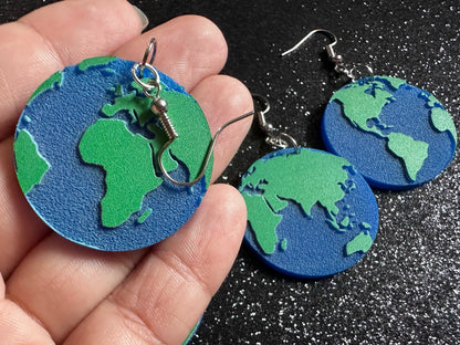 Globe Earrings: Laser Cut Acrylic Globes, Travel, World, Map, Atlas, Earth Day, Planet, Green, Environment Best Gifts for Her/Him/Them