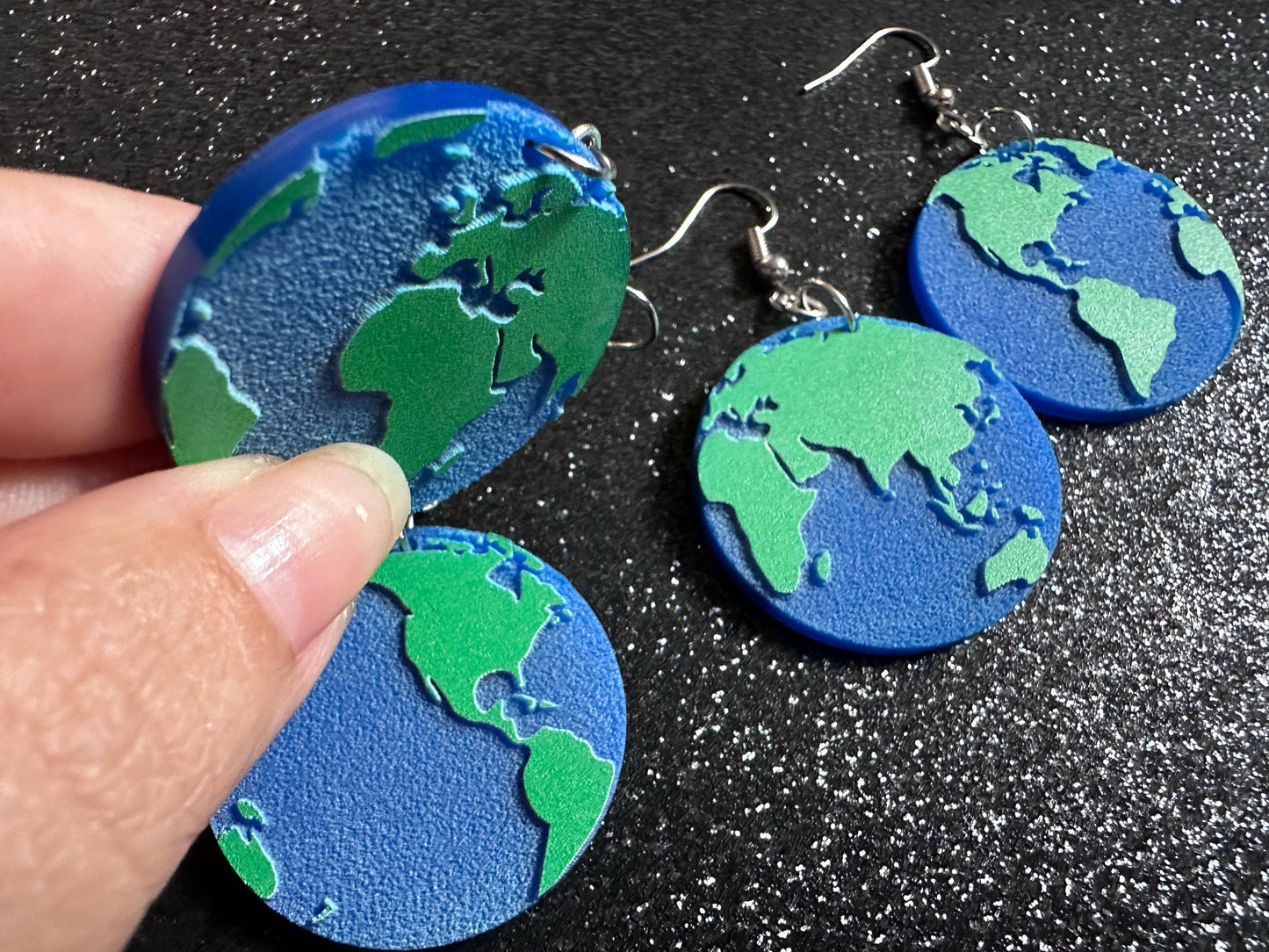 Globe Earrings: Laser Cut Acrylic Globes, Travel, World, Map, Atlas, Earth Day, Planet, Green, Environment Best Gifts for Her/Him/Them