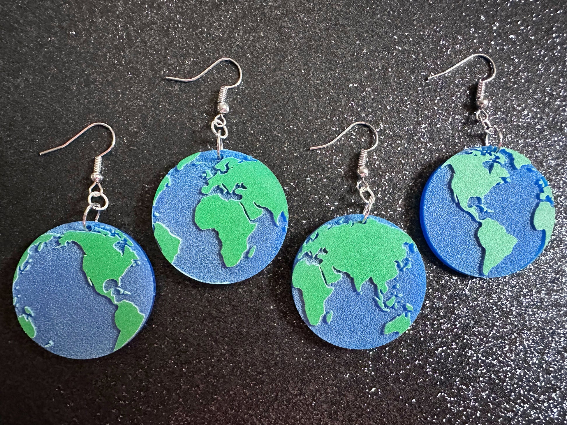 Globe Earrings: Laser Cut Acrylic Globes, Travel, World, Map, Atlas, Earth Day, Planet, Green, Environment Best Gifts for Her/Him/Them