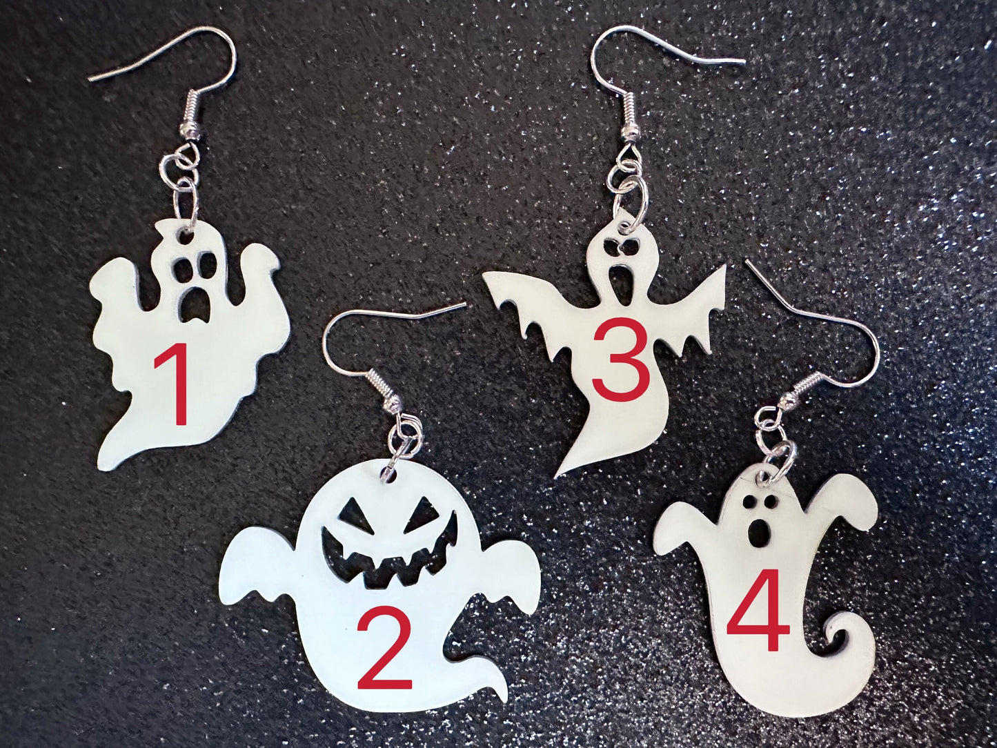 Glow in the Dark Ghost Earrings: Laser Cut Acrylic Ghosts, Halloween, Haunted, Scary, Spooky, Spirits, Best Gifts for Her/Him/Them