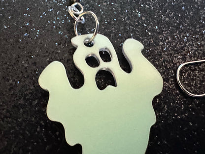 Glow in the Dark Ghost Earrings: Laser Cut Acrylic Ghosts, Halloween, Haunted, Scary, Spooky, Spirits, Best Gifts for Her/Him/Them
