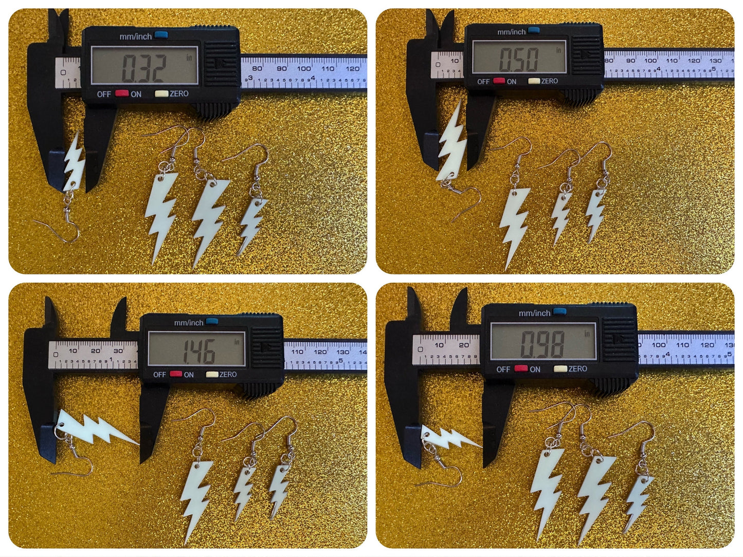 Glow in the Dark Lightning Earrings: Laser Cut Acrylic Lightning Bolt Earrings, Stormy Weather, Electric, Best Gifts for Her/Him/Them