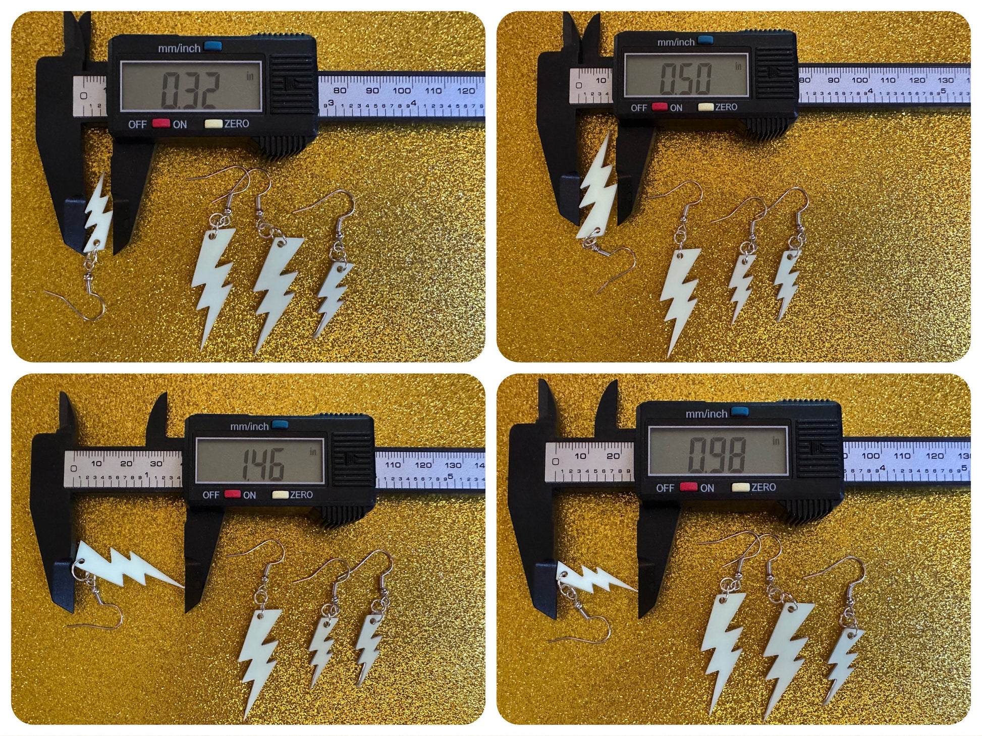 Glow in the Dark Lightning Earrings: Laser Cut Acrylic Lightning Bolt Earrings, Stormy Weather, Electric, Best Gifts for Her/Him/Them