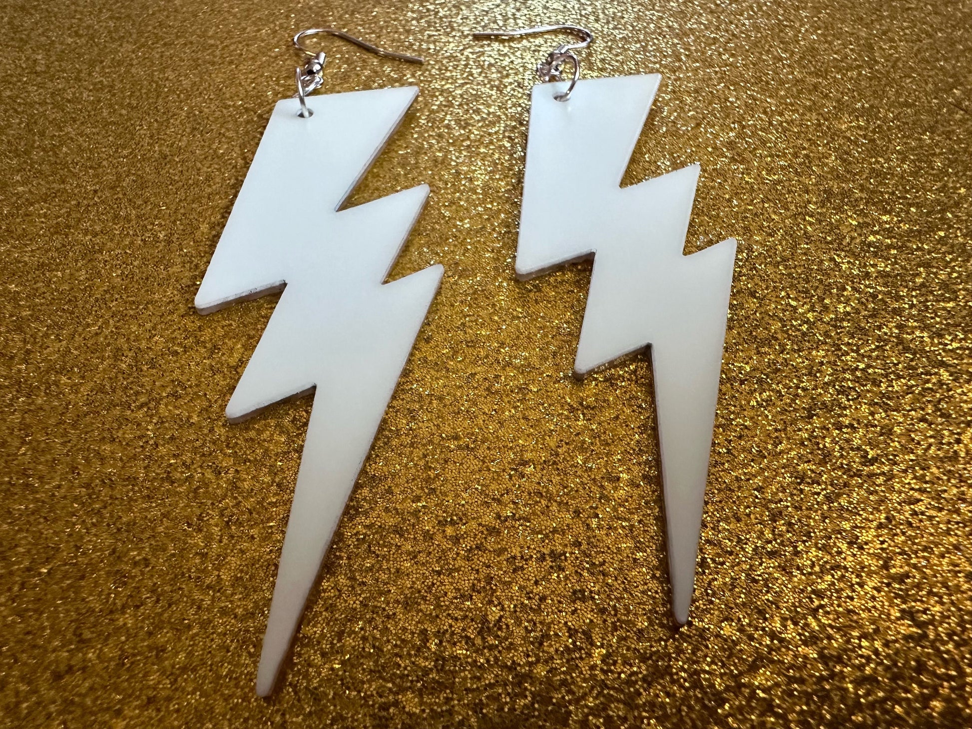 Glow in the Dark Lightning Earrings: Laser Cut Acrylic Lightning Bolt Earrings, Stormy Weather, Electric, Best Gifts for Her/Him/Them