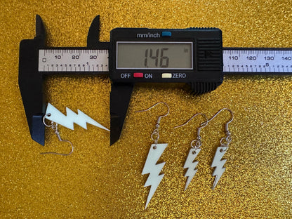 Glow in the Dark Lightning Earrings: Laser Cut Acrylic Lightning Bolt Earrings, Stormy Weather, Electric, Best Gifts for Her/Him/Them