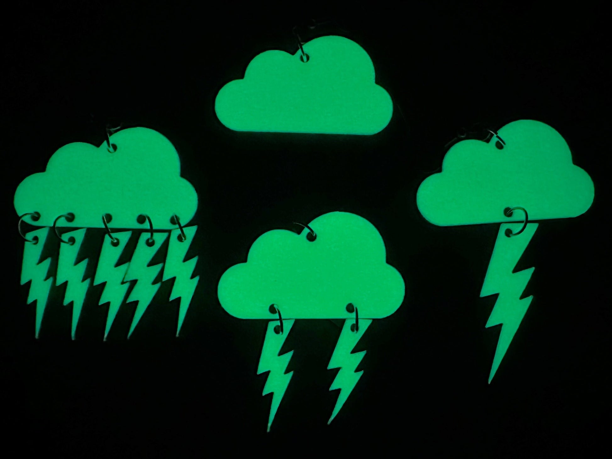 Glow in the Dark Lightning Earrings: Laser Cut Acrylic Lightning Bolts, Stormy Weather, Electric, Nature, Best Gifts for Her/Him/Them