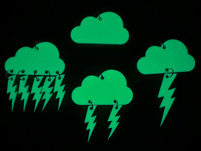 Glow in the Dark Lightning Earrings: Laser Cut Acrylic Lightning Bolts, Stormy Weather, Electric, Nature, Best Gifts for Her/Him/Them