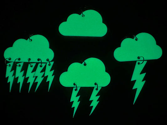 Glow in the Dark Lightning Earrings: Laser Cut Acrylic Lightning Bolts, Stormy Weather, Electric, Nature, Best Gifts for Her/Him/Them