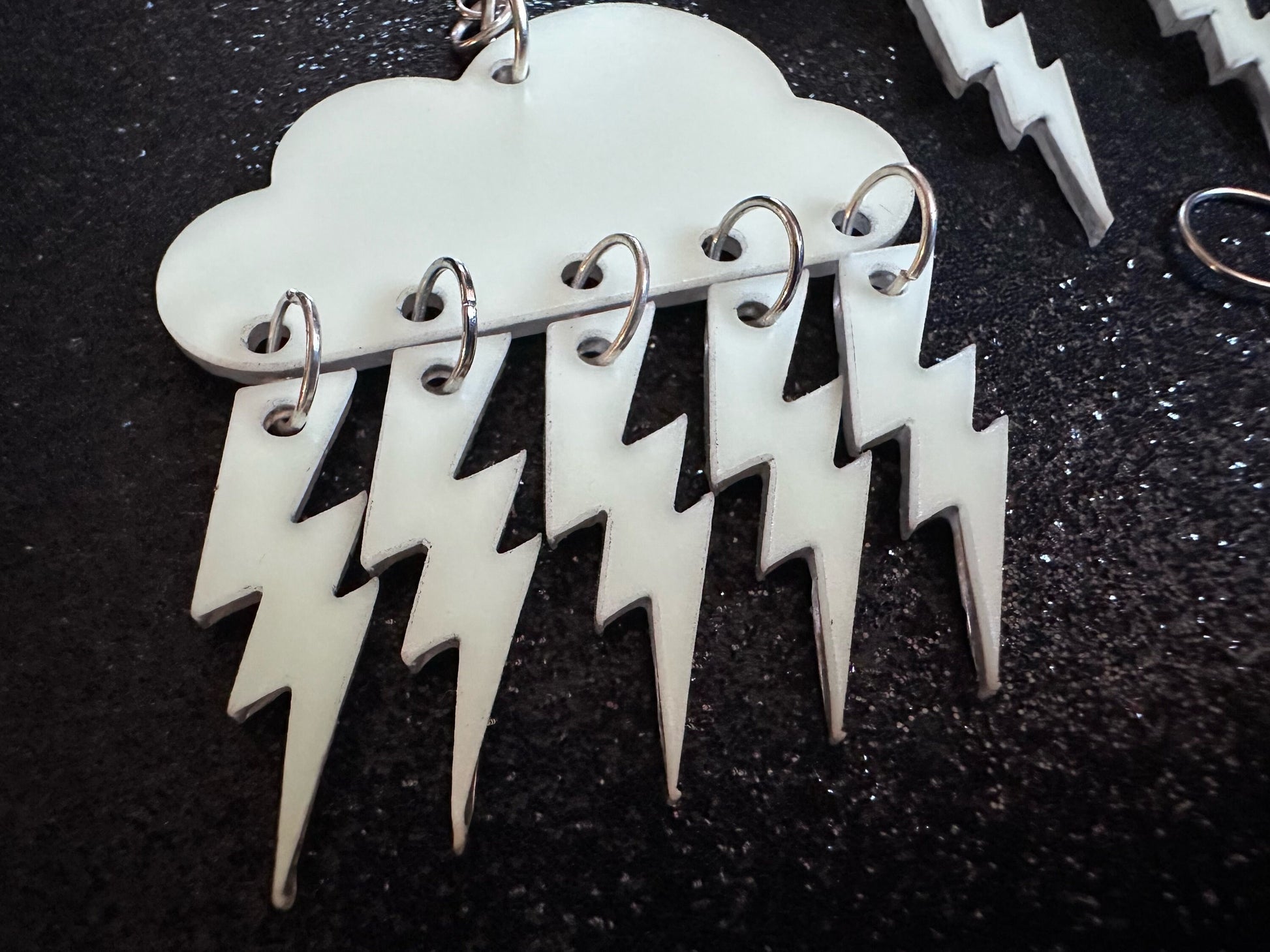 Glow in the Dark Lightning Earrings: Laser Cut Acrylic Lightning Bolts, Stormy Weather, Electric, Nature, Best Gifts for Her/Him/Them