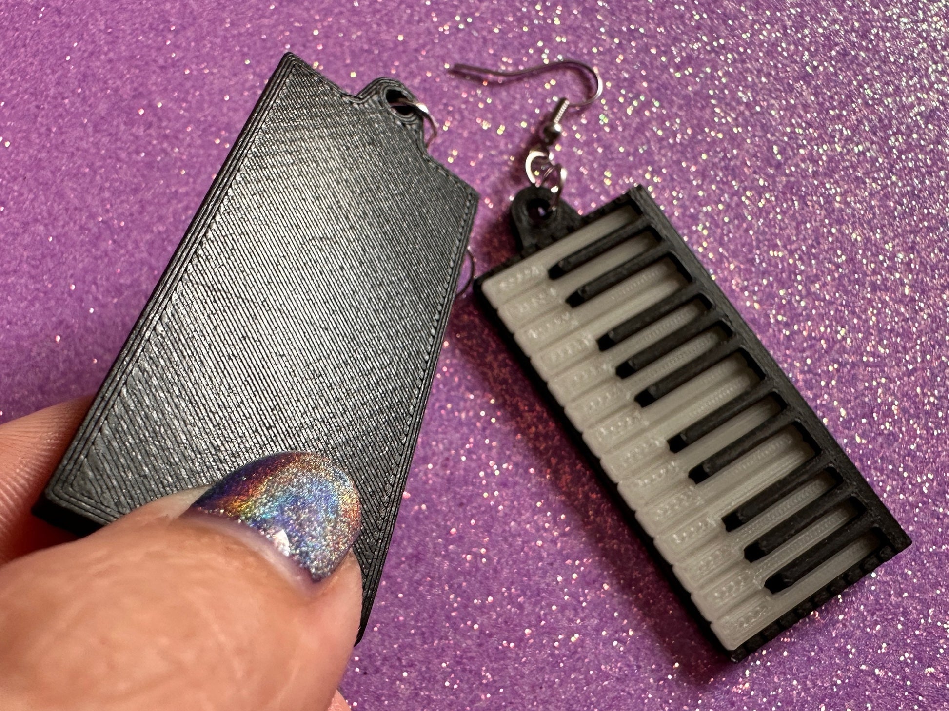 Glow in the Dark Piano Earrings: 3D Printed Piano Keyboards, Classical Music, Concert, Musical Instrument, Best Gifts for Her/Him/Them
