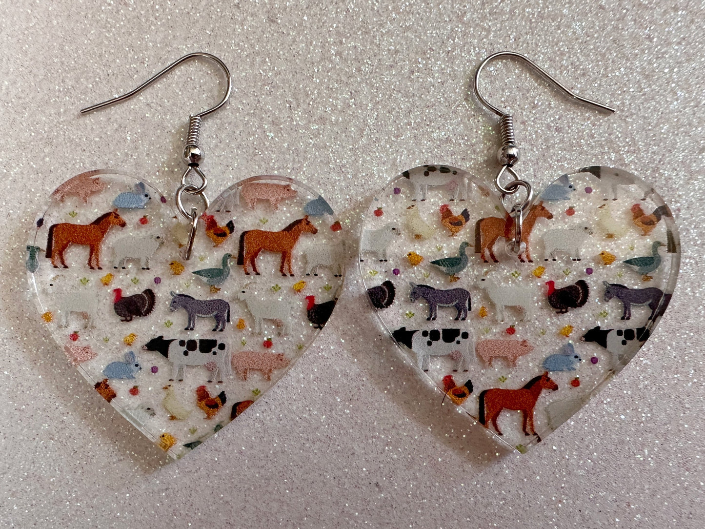 Goat Earrings: Laser Cut Acrylic Farm Animals, Cow, Donkey, Duck, Horse, Rabbit, Pig, Turkey, Chicken, Farmer, Best Gifts for Her/Him/Them