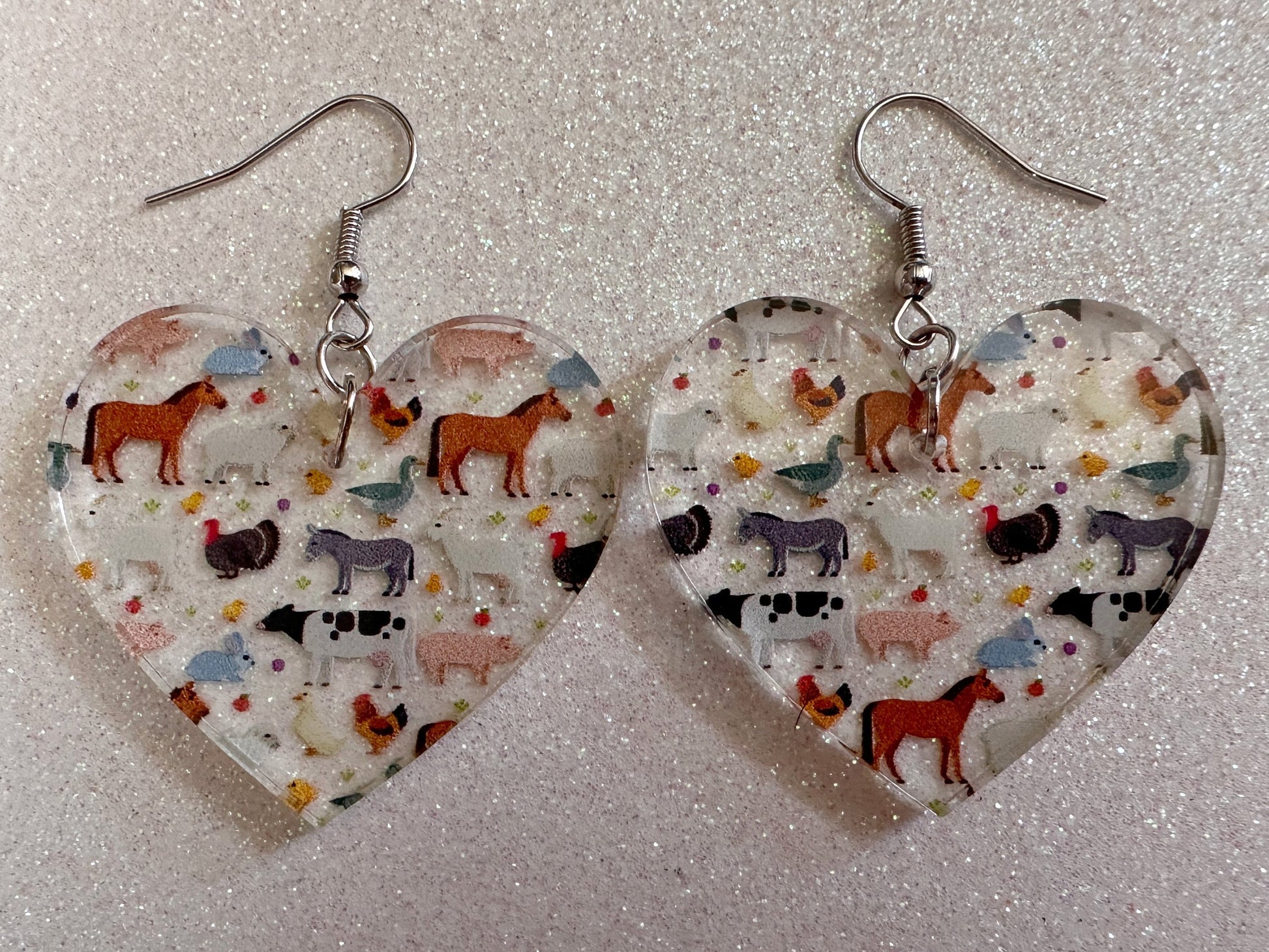 Goat Earrings: Laser Cut Acrylic Farm Animals, Cow, Donkey, Duck, Horse, Rabbit, Pig, Turkey, Chicken, Farmer, Best Gifts for Her/Him/Them