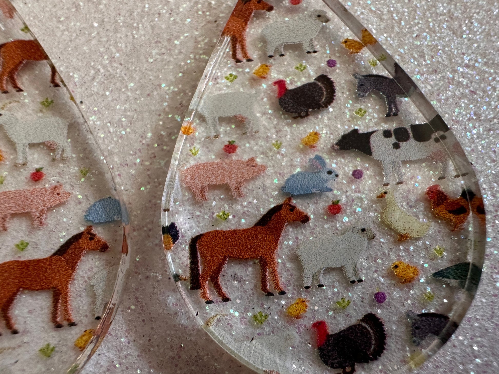 Goat Earrings: Laser Cut Acrylic Farm Animals, Cow, Donkey, Duck, Horse, Rabbit, Pig, Turkey, Chicken, Farmer, Best Gifts for Her/Him/Them