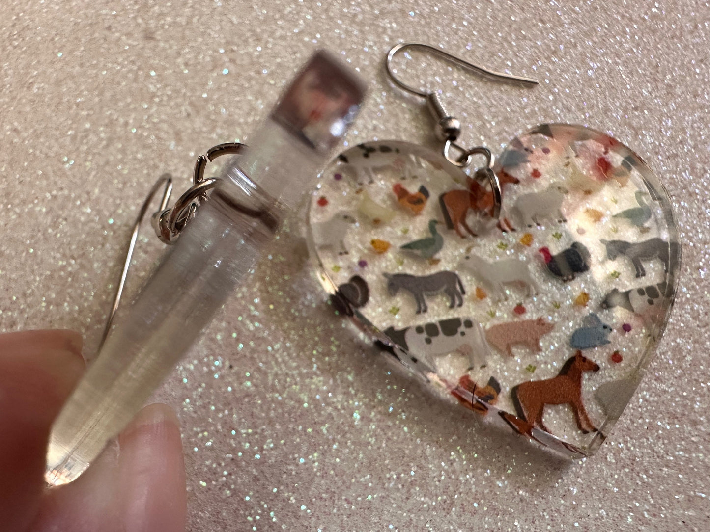 Goat Earrings: Laser Cut Acrylic Farm Animals, Cow, Donkey, Duck, Horse, Rabbit, Pig, Turkey, Chicken, Farmer, Best Gifts for Her/Him/Them
