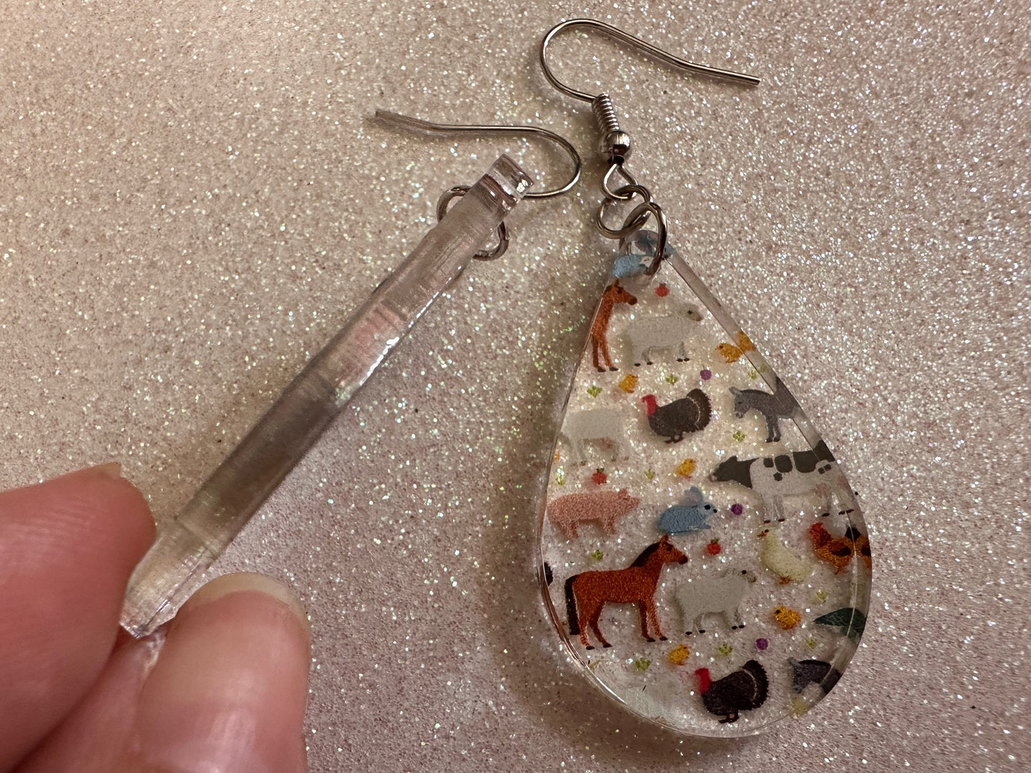 Goat Earrings: Laser Cut Acrylic Farm Animals, Cow, Donkey, Duck, Horse, Rabbit, Pig, Turkey, Chicken, Farmer, Best Gifts for Her/Him/Them