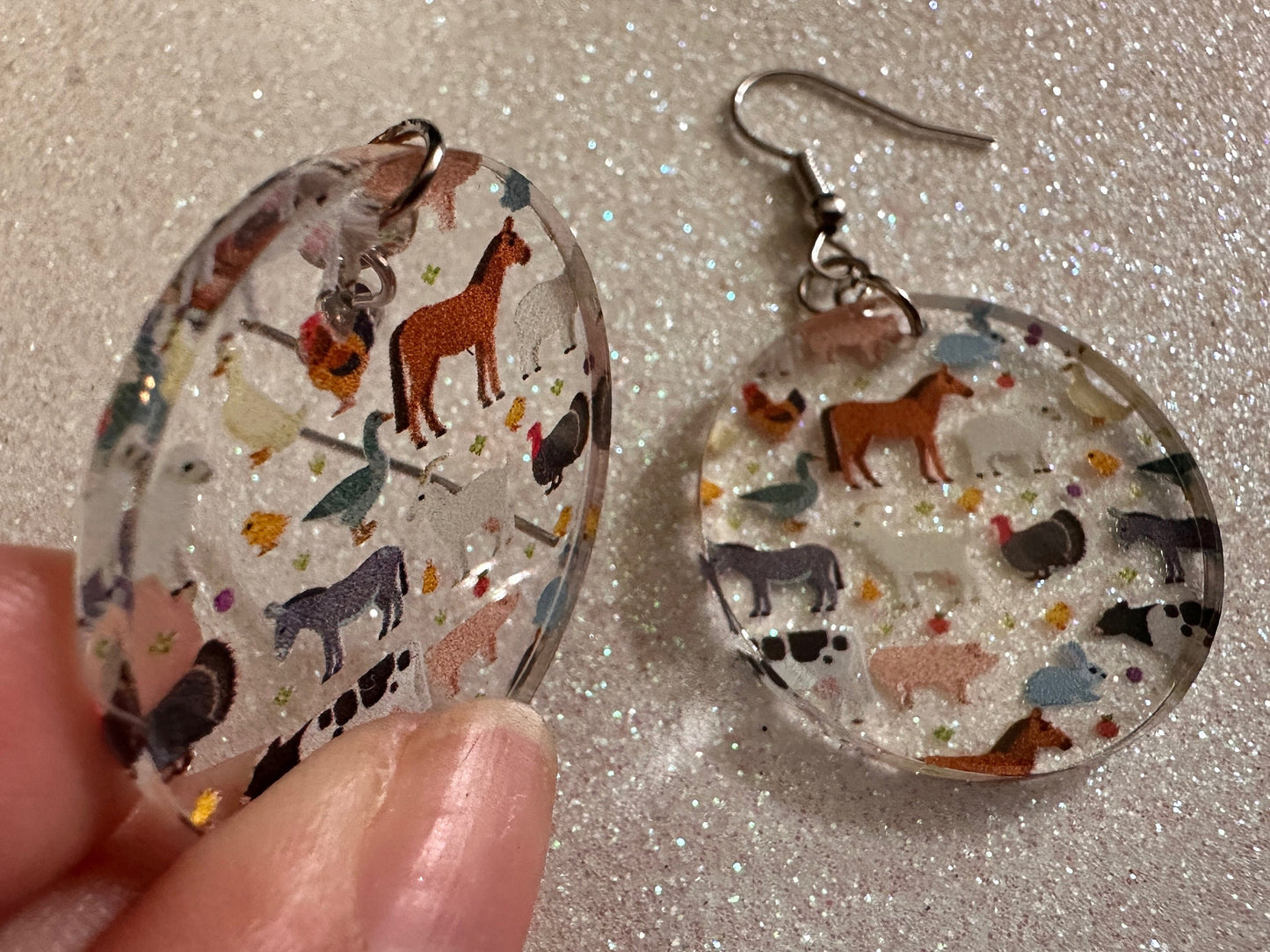 Goat Earrings: Laser Cut Acrylic Farm Animals, Cow, Donkey, Duck, Horse, Rabbit, Pig, Turkey, Chicken, Farmer, Best Gifts for Her/Him/Them