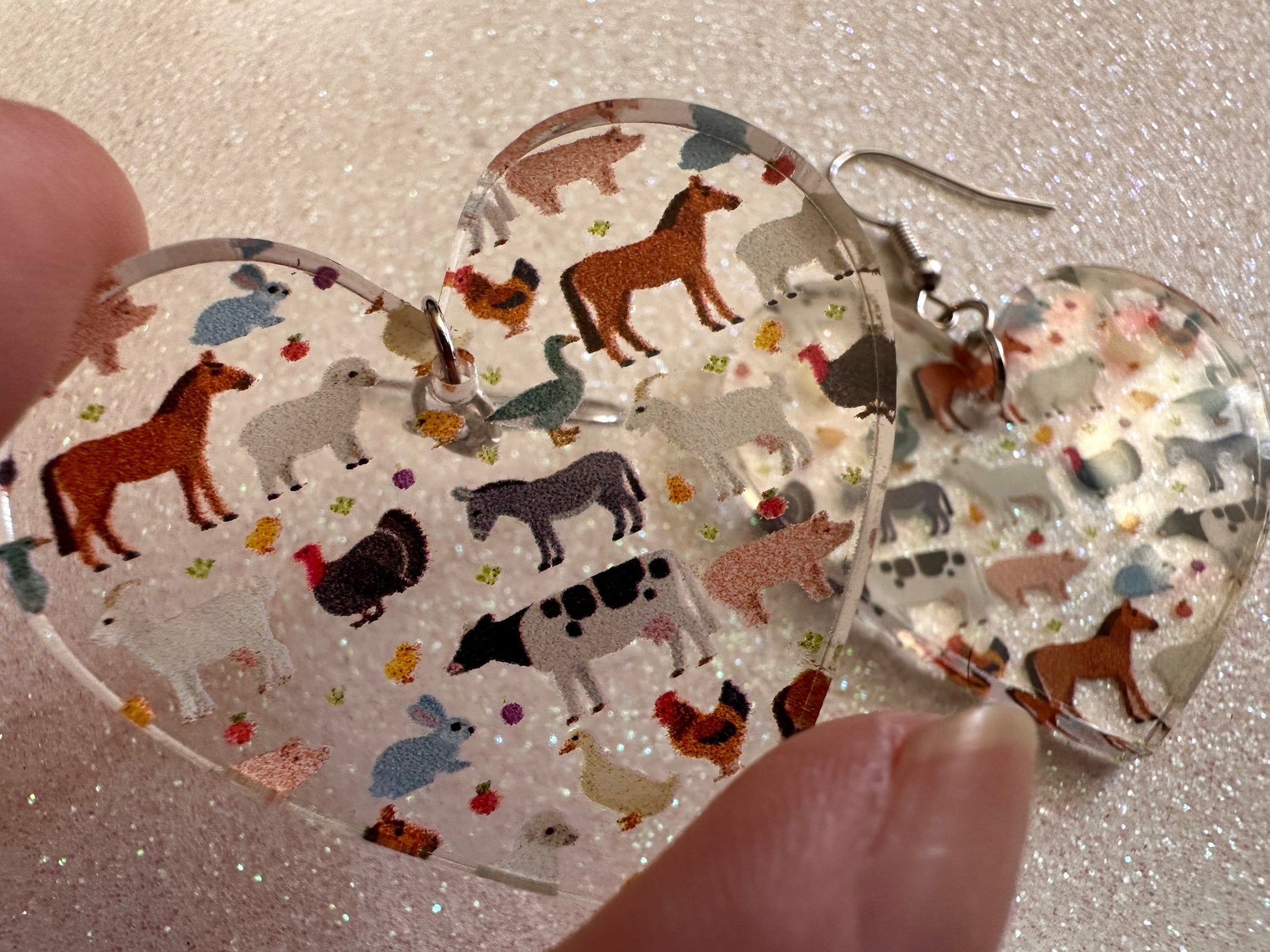 Goat Earrings: Laser Cut Acrylic Farm Animals, Cow, Donkey, Duck, Horse, Rabbit, Pig, Turkey, Chicken, Farmer, Best Gifts for Her/Him/Them