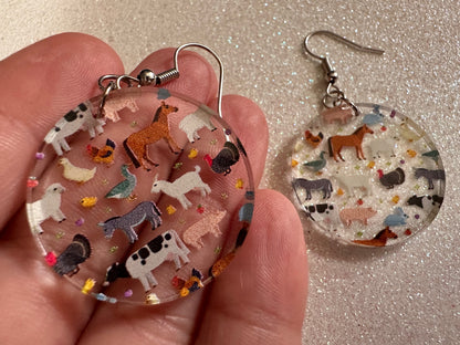 Goat Earrings: Laser Cut Acrylic Farm Animals, Cow, Donkey, Duck, Horse, Rabbit, Pig, Turkey, Chicken, Farmer, Best Gifts for Her/Him/Them