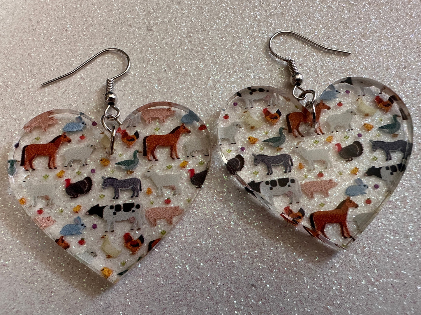 Goat Earrings: Laser Cut Acrylic Farm Animals, Cow, Donkey, Duck, Horse, Rabbit, Pig, Turkey, Chicken, Farmer, Best Gifts for Her/Him/Them