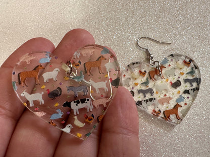 Goat Earrings: Laser Cut Acrylic Farm Animals, Cow, Donkey, Duck, Horse, Rabbit, Pig, Turkey, Chicken, Farmer, Best Gifts for Her/Him/Them