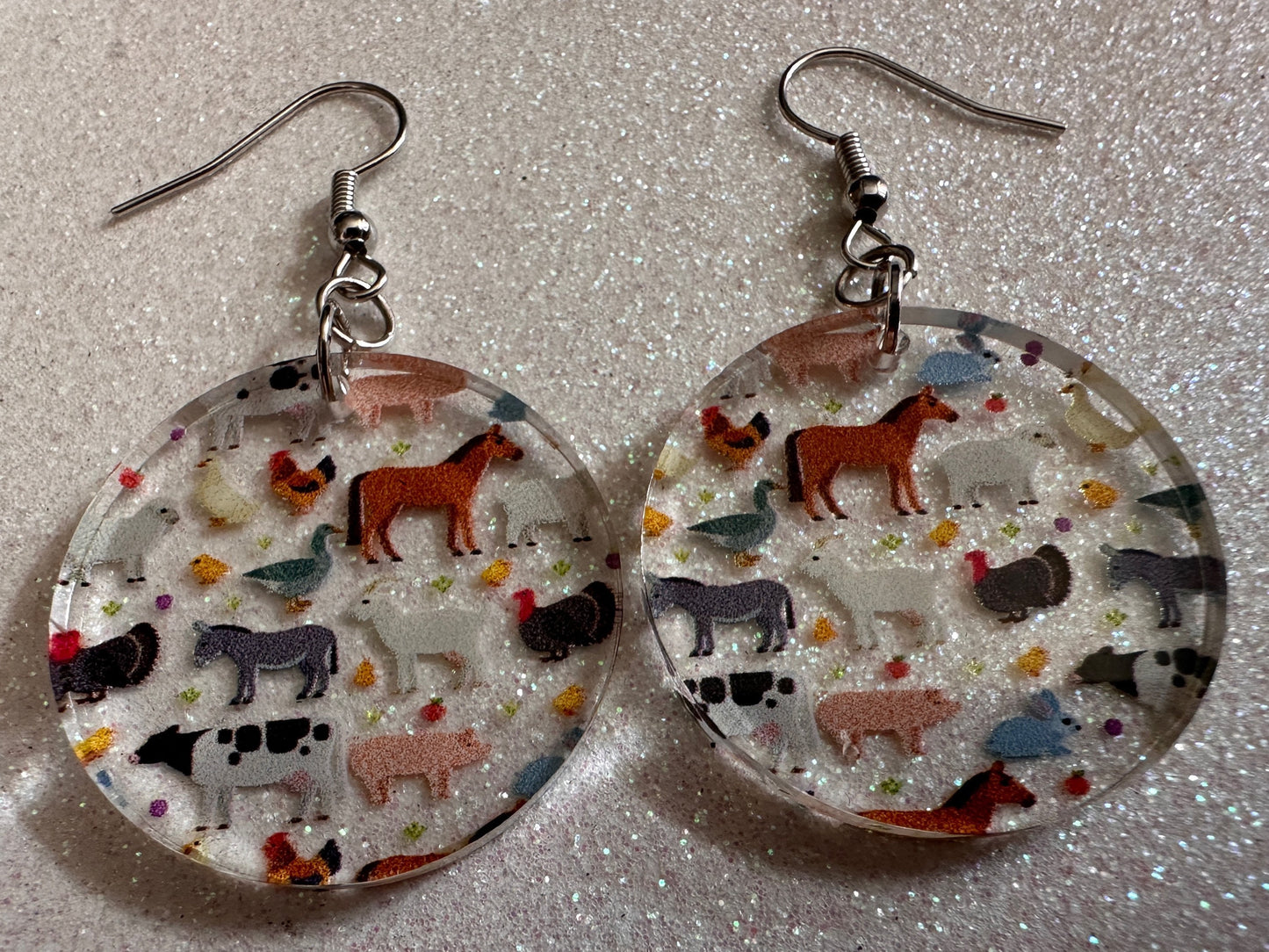 Goat Earrings: Laser Cut Acrylic Farm Animals, Cow, Donkey, Duck, Horse, Rabbit, Pig, Turkey, Chicken, Farmer, Best Gifts for Her/Him/Them