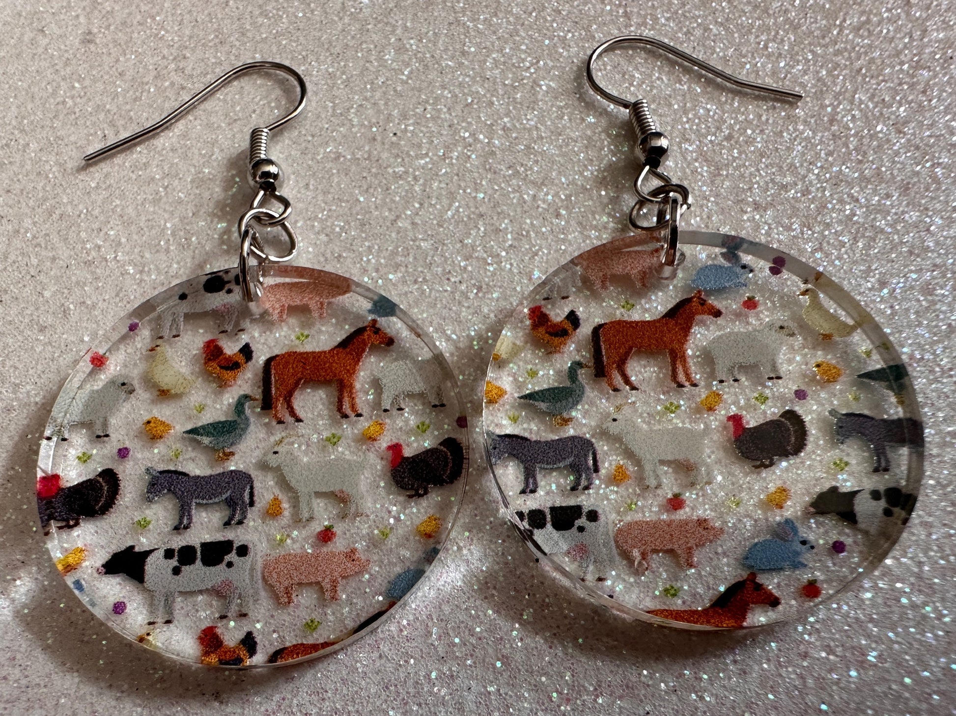 Goat Earrings: Laser Cut Acrylic Farm Animals, Cow, Donkey, Duck, Horse, Rabbit, Pig, Turkey, Chicken, Farmer, Best Gifts for Her/Him/Them