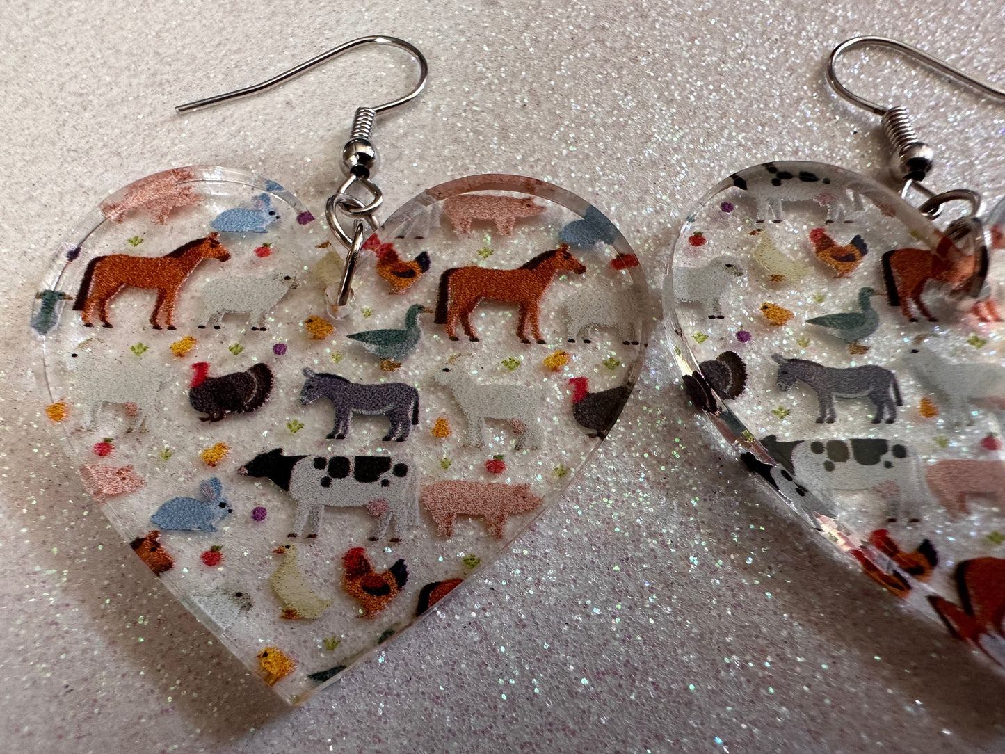 Goat Earrings: Laser Cut Acrylic Farm Animals, Cow, Donkey, Duck, Horse, Rabbit, Pig, Turkey, Chicken, Farmer, Best Gifts for Her/Him/Them
