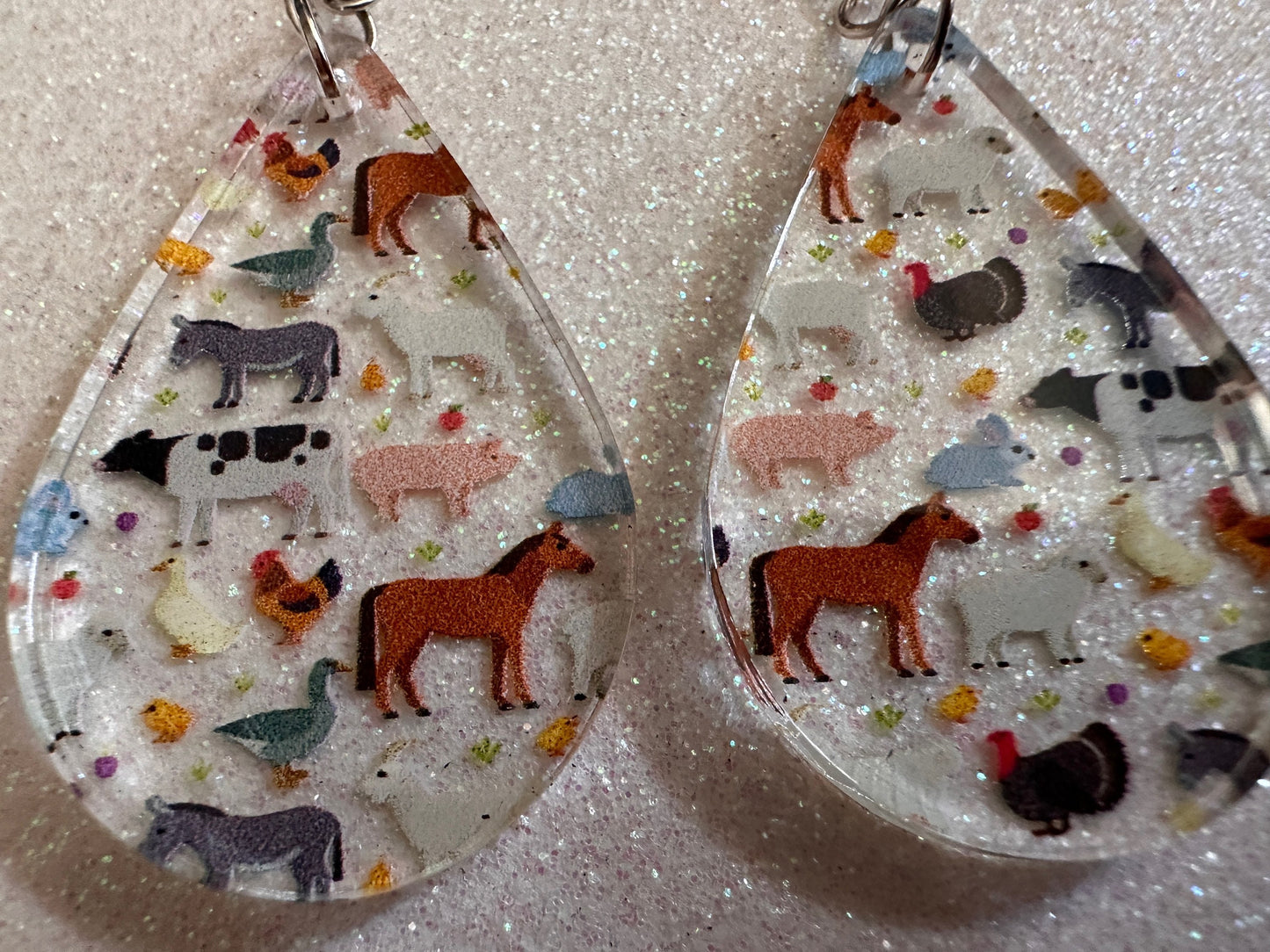 Goat Earrings: Laser Cut Acrylic Farm Animals, Cow, Donkey, Duck, Horse, Rabbit, Pig, Turkey, Chicken, Farmer, Best Gifts for Her/Him/Them