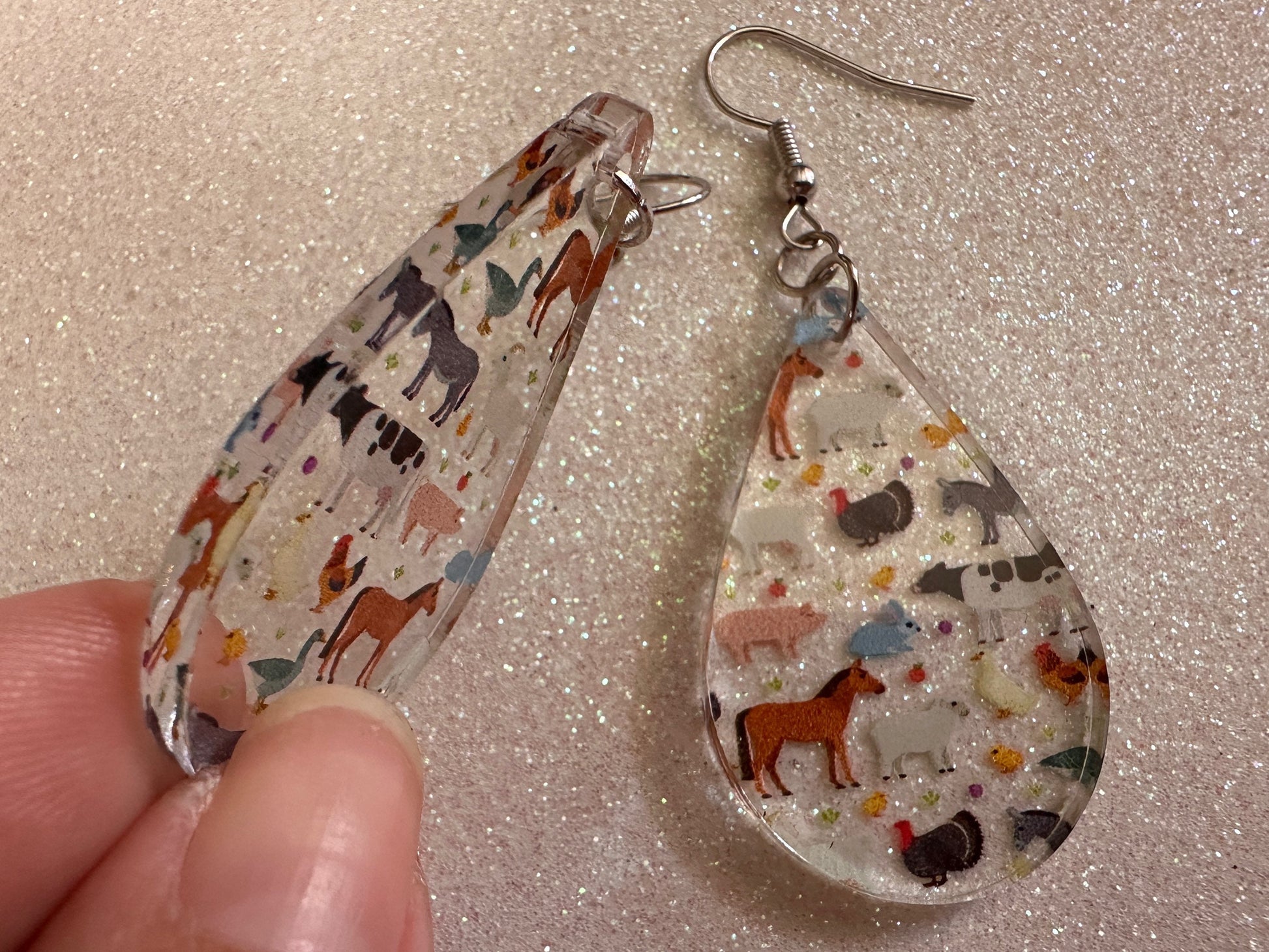 Goat Earrings: Laser Cut Acrylic Farm Animals, Cow, Donkey, Duck, Horse, Rabbit, Pig, Turkey, Chicken, Farmer, Best Gifts for Her/Him/Them