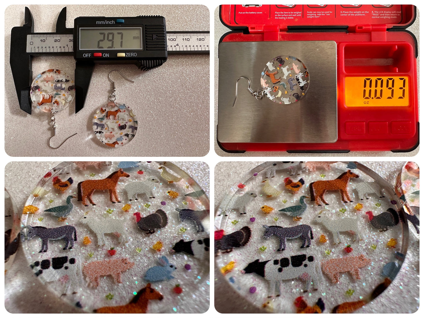 Goat Earrings: Laser Cut Acrylic Farm Animals, Cow, Donkey, Duck, Horse, Rabbit, Pig, Turkey, Chicken, Farmer, Best Gifts for Her/Him/Them