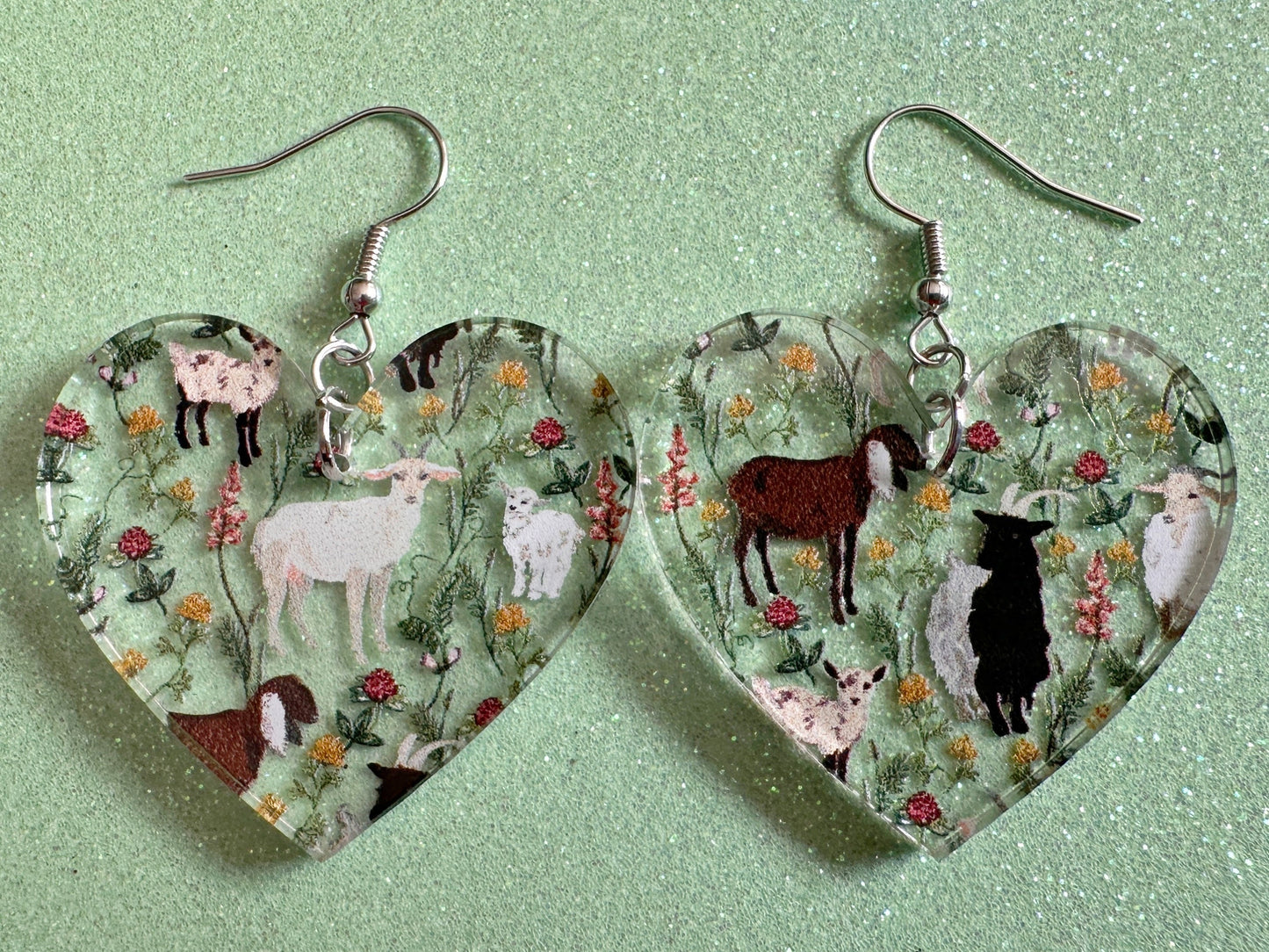 Goat Earrings: Laser Cut Acrylic Goats, Baby Goats, Kids, Farm, Animals, White Goat, Brown Goat, Black Goat, Best Gifts for Her/Him/Them