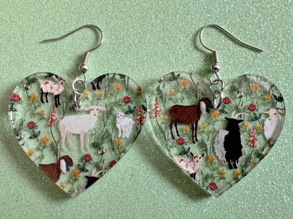 Goat Earrings: Laser Cut Acrylic Goats, Baby Goats, Kids, Farm, Animals, White Goat, Brown Goat, Black Goat, Best Gifts for Her/Him/Them