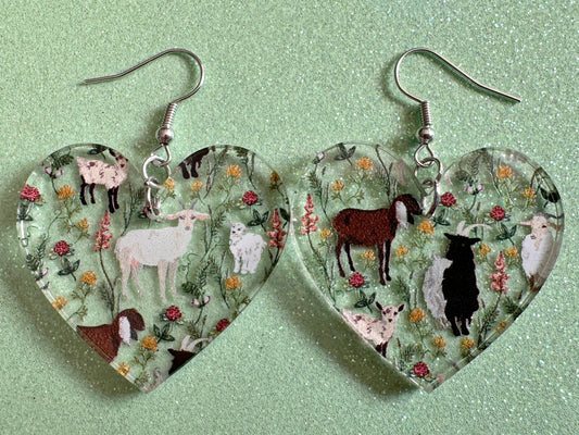Goat Earrings: Laser Cut Acrylic Goats, Baby Goats, Kids, Farm, Animals, White Goat, Brown Goat, Black Goat, Best Gifts for Her/Him/Them