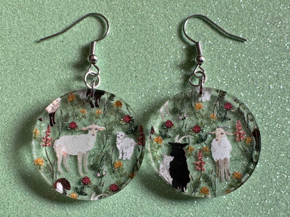Goat Earrings: Laser Cut Acrylic Goats, Baby Goats, Kids, Farm, Animals, White Goat, Brown Goat, Black Goat, Best Gifts for Her/Him/Them