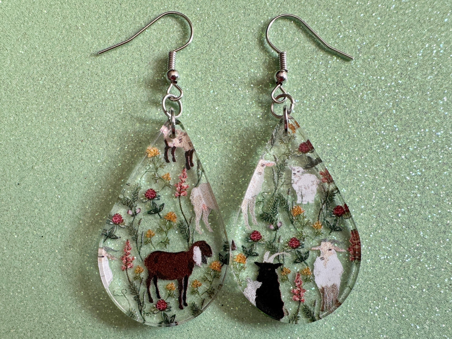 Goat Earrings: Laser Cut Acrylic Goats, Baby Goats, Kids, Farm, Animals, White Goat, Brown Goat, Black Goat, Best Gifts for Her/Him/Them
