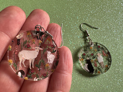 Goat Earrings: Laser Cut Acrylic Goats, Baby Goats, Kids, Farm, Animals, White Goat, Brown Goat, Black Goat, Best Gifts for Her/Him/Them