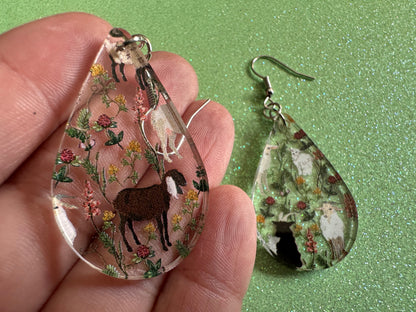 Goat Earrings: Laser Cut Acrylic Goats, Baby Goats, Kids, Farm, Animals, White Goat, Brown Goat, Black Goat, Best Gifts for Her/Him/Them