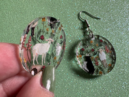 Goat Earrings: Laser Cut Acrylic Goats, Baby Goats, Kids, Farm, Animals, White Goat, Brown Goat, Black Goat, Best Gifts for Her/Him/Them