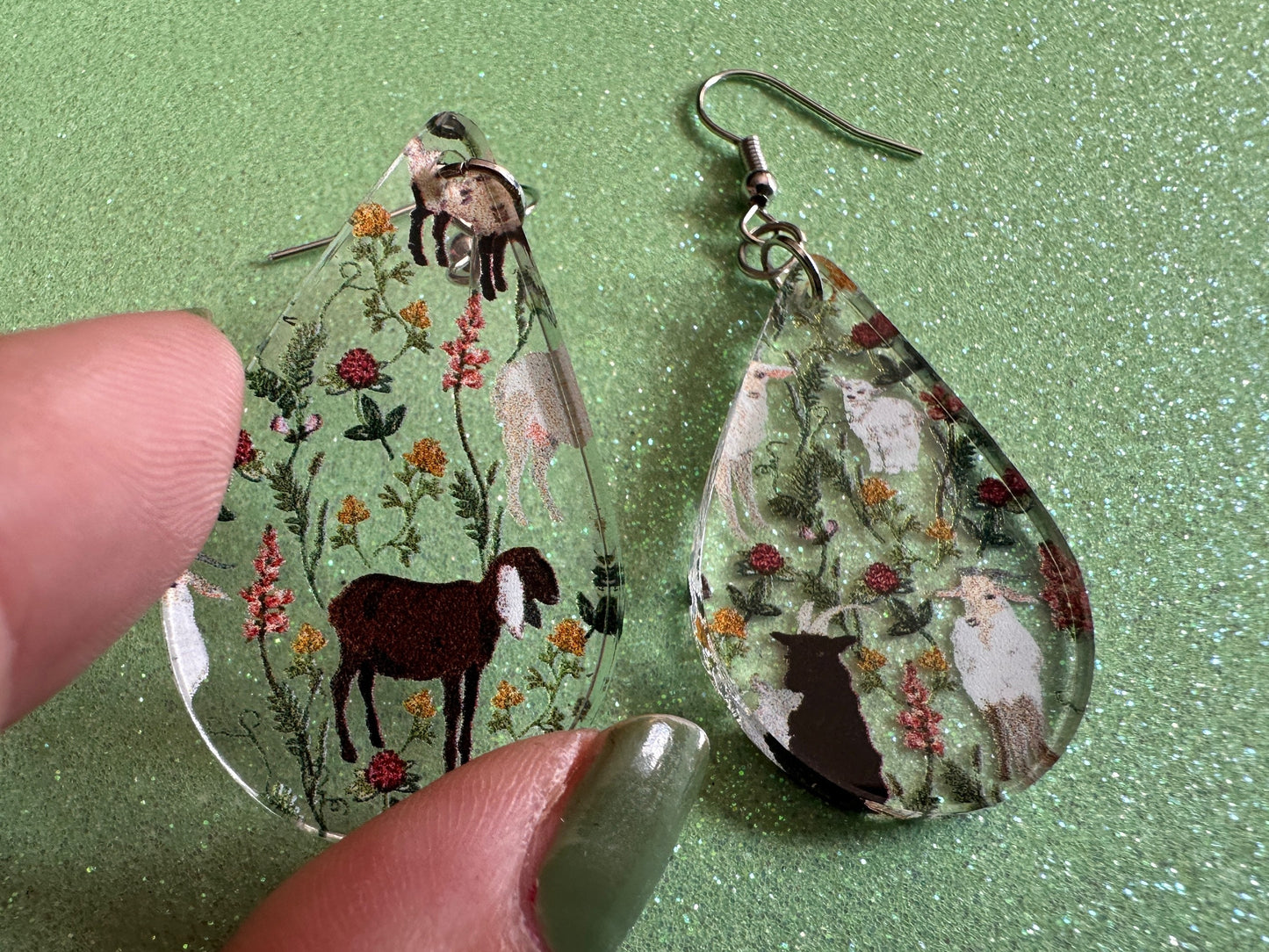 Goat Earrings: Laser Cut Acrylic Goats, Baby Goats, Kids, Farm, Animals, White Goat, Brown Goat, Black Goat, Best Gifts for Her/Him/Them